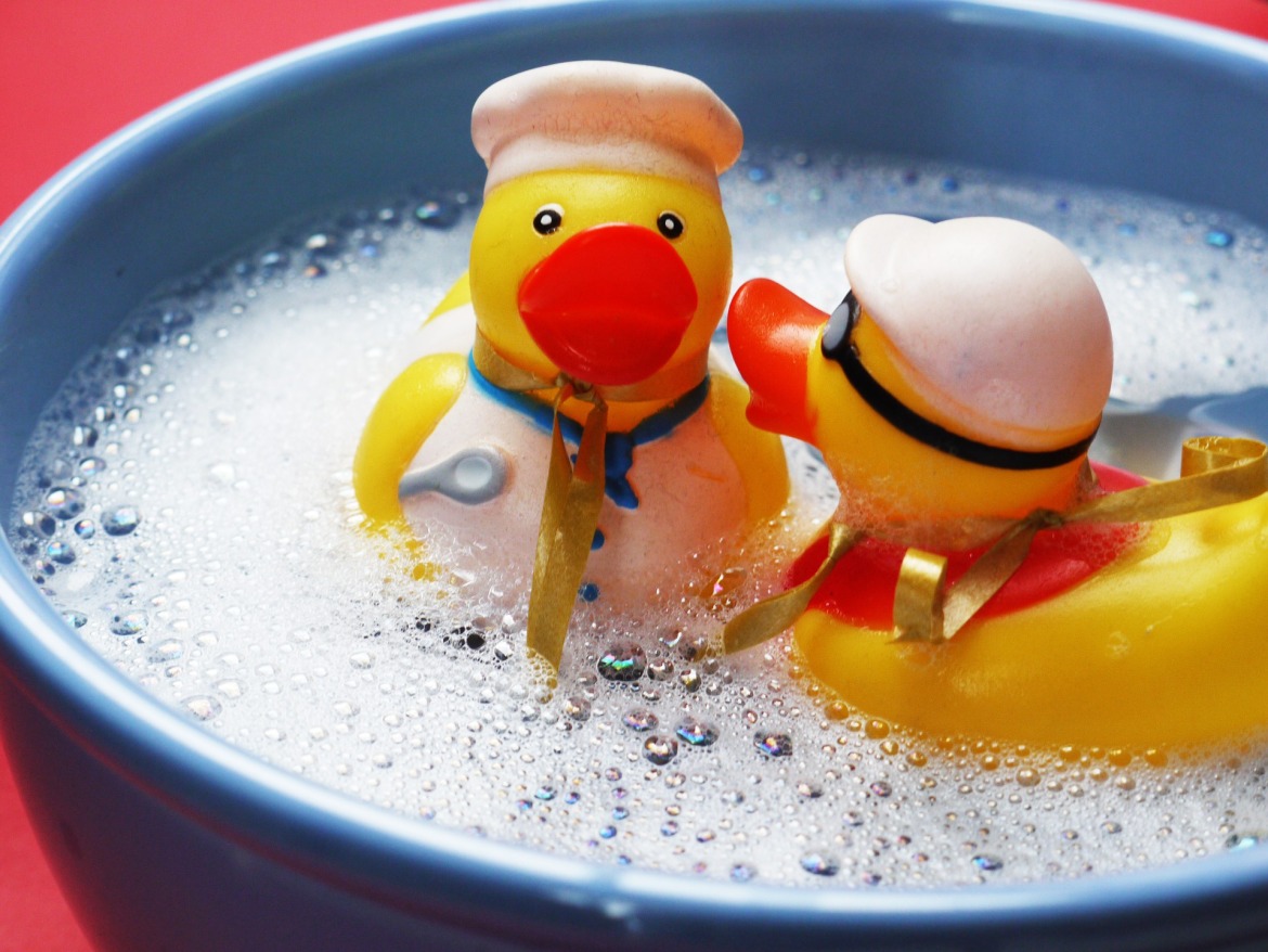 One rubber duck says to another rubber duck..